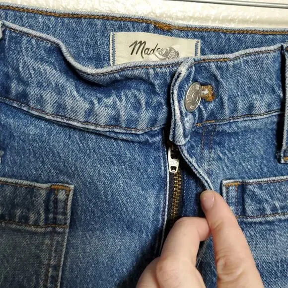 MADEWELL The Perfect Vintage Patch Pocket Wide Leg Jeans Sz 32P - Picture 6 of 12